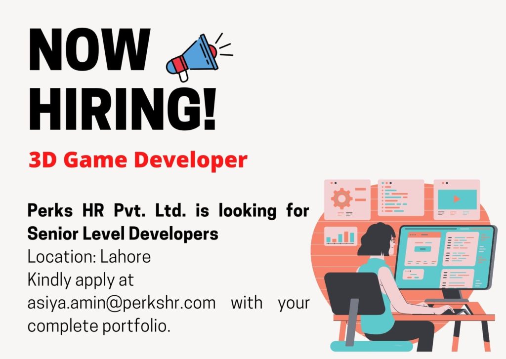 3D Game Developer Latest Job in Pakistan