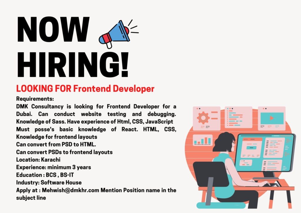 Frontend Developer Latest Job in Pakistan01